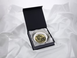 Coupelle avec médaille bombée et émaillée
