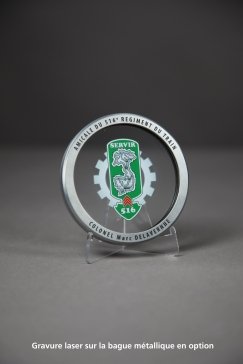 MÉDAILLE VERRE MÉTAL